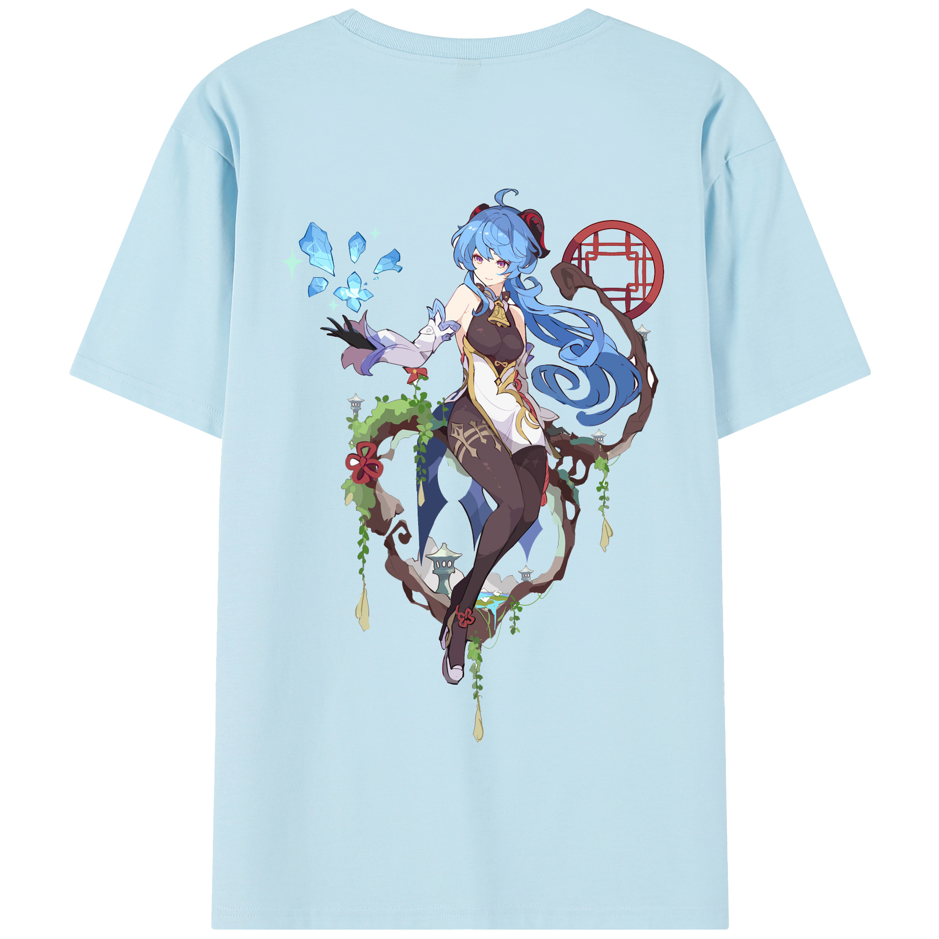 げんし神 甘雨 かんう genshin Ganyu 綿100％半袖Tシャツ（背面プリント）